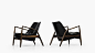 Ib Kofod-Larsen seal chairs in teak and leather at Studio Schalling