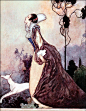 20世纪英国插画家查尔斯·罗宾逊（Charles Robinson）的插画作品。罗宾逊在1932年成为英国皇家水彩画家协会会员，他的作品受到拉斐尔前派和新艺术风格的影响，有着细腻的曲线，丰富而梦幻的色彩渲染。他为《爱丽丝梦游仙境》、《格林童话》、《秘密花园》等知名童话书都绘制过插画。 ​​​​
