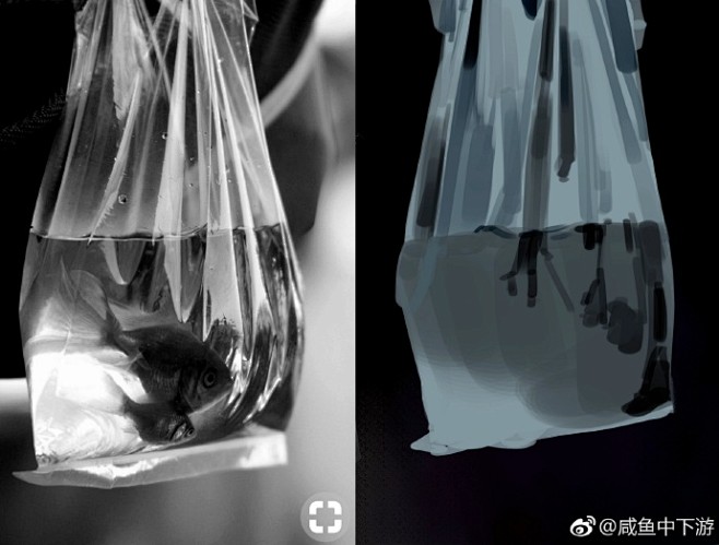 分享一个简单的塑料袋的画法。 ​​​​