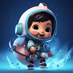 卡通火箭人物素材图AI图