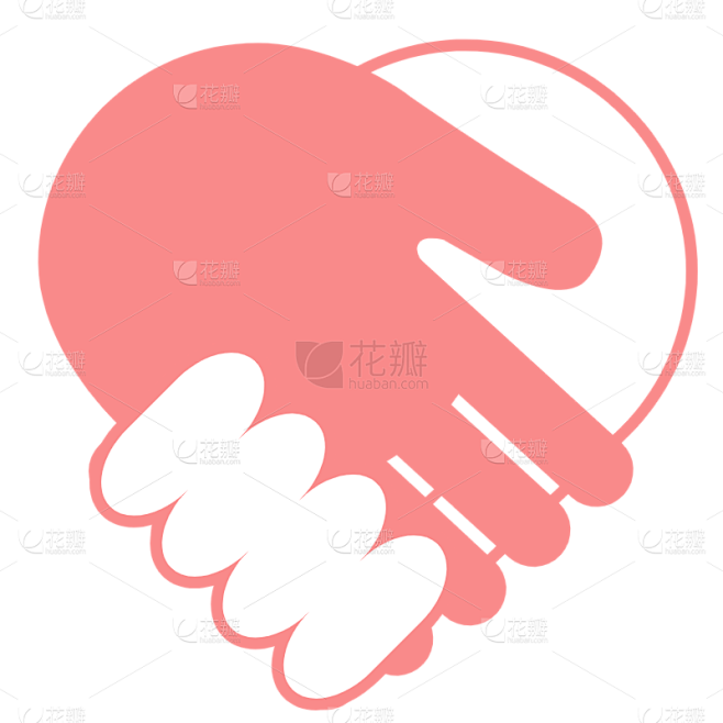 ICON-矢量爱心握手公益图标1素材-花瓣网