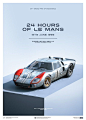 Ford GT40 - Blue - 24h Le Mans - 1966 - Limited Poster