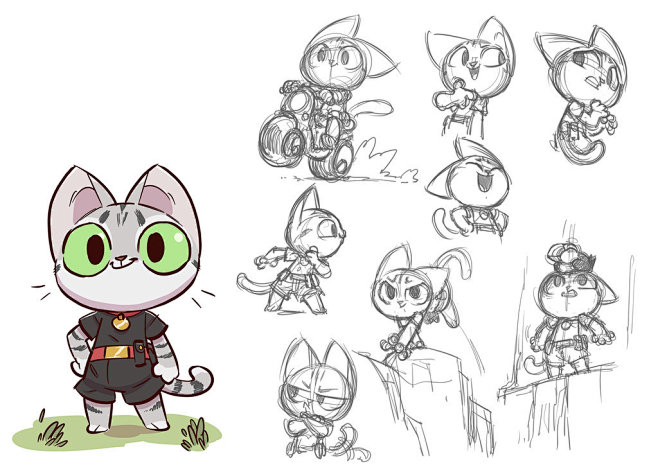 Cat character design...