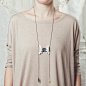 加拿大设计师Tamara 白蓝棕蕾丝墨西哥民族风度假长项链 Pendulum-淘宝网