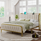 Amazon.com: Feonase Queen Bed Frame with Type-C & USB Port, Metal Platform Beds, with Velvet Upholstered Headboard & Footboard, 12" Underbed Storage Space, Easy Assembly, Noise-Free, Gold&Beige : Home & Kitchen