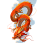 花瓣素材_龙年春节中国风龙元素插画贴纸_193327600