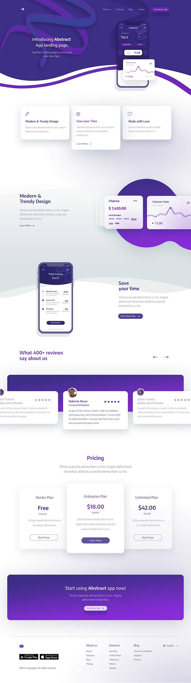 app 着陆页模板.psd下载 - 爱果...