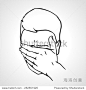 Hand drawn portrait of a Face Palmed Guy. Man covered his face with his hand. Vector Illustration-人物-海洛创意（HelloRF） - 站酷旗下品牌 - Shutterstock中国独家合作伙伴