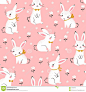 Modelo Blanco Lindo De Los Conejitos En Fondo Rosado Ilustración del Vector - Ilustración de inconsútil, lindo: 109689480 : Foto acerca Modelo inconsútil de conejitos blancos lindos en fondo rosado con los elementos florales. Ilustración de inconsútil, li