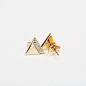 几何钻石三角形k金耳钉 Mon Joli曼卓珠宝独立设计师轻奢monjoli-淘宝网