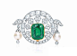 绿宝石之王 五月诞生石祖母绿
祖母绿宝石胸针，法国珠宝匠阿尔弗雷德·巴思德专为欧仁尼皇后所设计，Tiffany & Co
