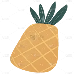 手绘-简约美食元素贴纸-菠萝