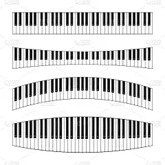 Realistic piano keys set. Musical instrument keybo