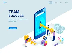 多种类型的时尚高端的2.5D等轴等距应用程序APP UI KITS开发着陆页海报插画banner设计模板大集合