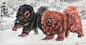 王贵邱六尺国画藏獒《雪域风情》 - 动物画 - 99字画网