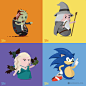 Fellow Beans - Fun Illustrations of Famous characters on Behance