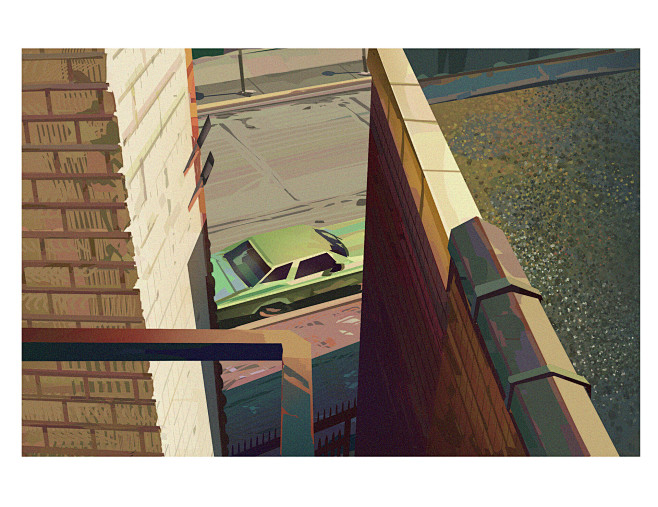 {插画系列}现代城市室外场景(插画)