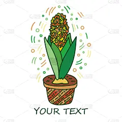华丽的,风信子,乱画,高雅,室内植物,盆栽植物,式样,绘画插图,花