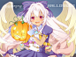 Tags: Anime, Pixiv Id 1573021, Shiro Neko Project, 1024x768 Wallpaper, Text: Holiday Greetings, Pumpkin, Text: Halloween