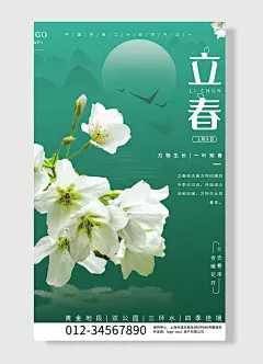万物生长一叶知春春到人间草木知节气立春节气正月初四立春节日海报