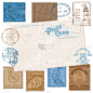 明信片设计的邮票复古海-高品质-