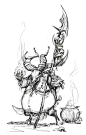 KAZRA SHAMAN - BOOK OF ADRIA - BLIZZARD - DIABLO III, Jean-Baptiste Monge : Traditional pencil on paper and retakes on the wacom for this Kazra shaman- I have work on some Illustrations for the book of Adria and I have take a Great FUN to work under the D