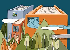 插画：书屋图片素材