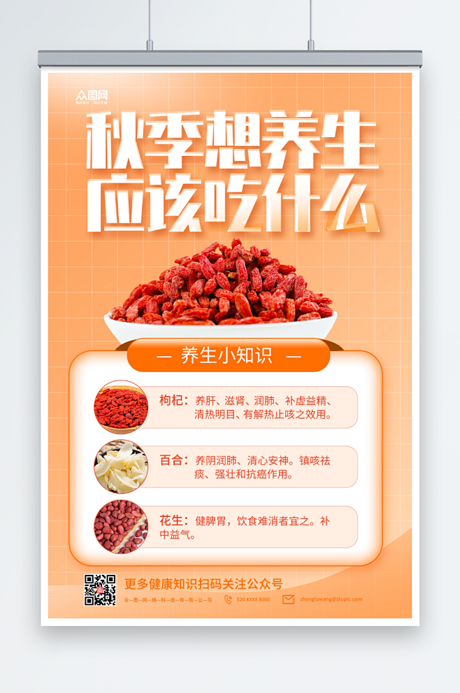 秋季养生枸杞海报