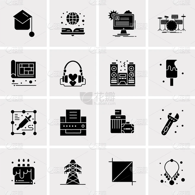 set 16 universal icons business图片_纹理图片素材-花瓣网