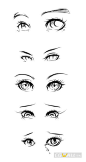 http://cgwall.cn 优质原画、动漫资源分享 五官_动漫少女眼睛的各种素描画法