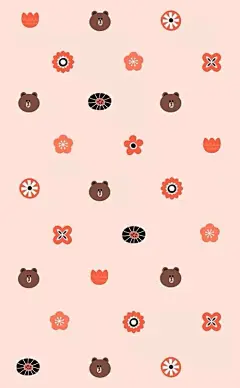 line friend iPhone 壁纸 锁屏 手绘 平铺