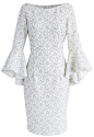 Floral Gallery Shift Dress with Bell Sleeves - Dress - Retro, Indie and Unique Fashion