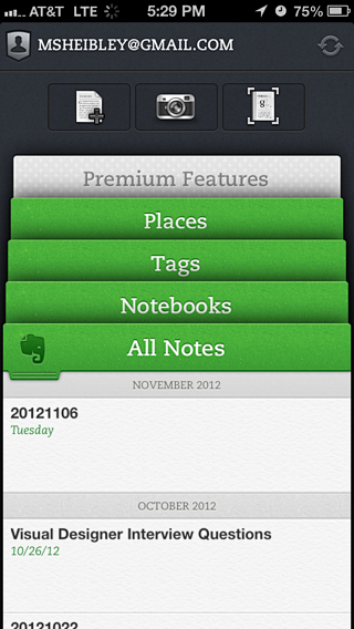 Evernote iPhone cust...