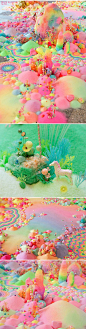 pip pop "Australian artist Tanya Schultz works as Pip & Pop to create immersive installations and artworks from an eclectic range of materials including sugar, glitter, candy, plastic flowers, everyday craft materials and all sorts of objects she