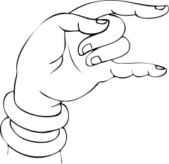 手绘佛教手势观音手线条佛手莲花PNG素材
