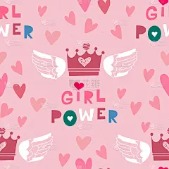 女孩力量无缝图案