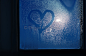 Moonlight through the window. Sweaty glass and heart