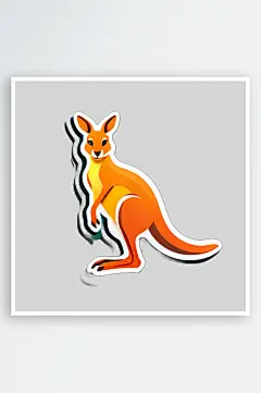 温馨袋鼠卡通贴图插画图案装饰-众图网