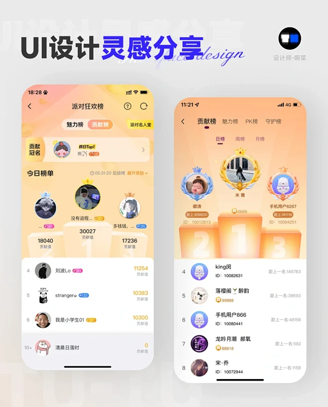 UI设计分享｜排行榜系列UI分享-花瓣网