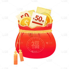 卡通感金融钱袋元素