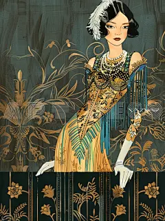 Art Deco艺术_装饰艺术风格复古时装海报_4_G夭夭_来自小红书网页版