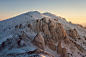 mountain highland cloud sky summit ridge landscape nature valley cliff rocks snow winter sunset sunrise 