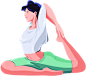 瑜伽健身运动女性插画
