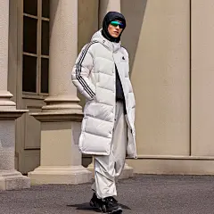 阿迪达斯-LONG DOWN JACKET 拒水防泼暖芯科技长款保暖防风600蓬连帽鸭绒羽绒服  adidas 阿迪达斯官方旗舰店