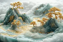 中式立体风景艺术画