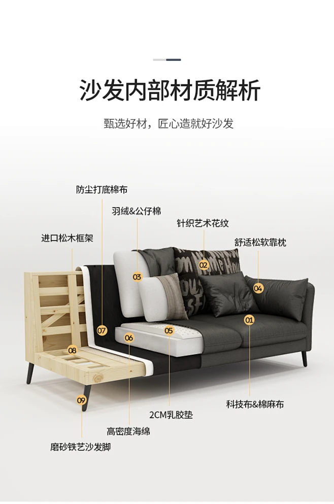 aah 北欧科技布乳胶沙发中小户型现代简约组合整装转角布艺沙发-tmall.com天猫-花瓣网