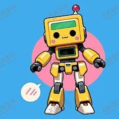 手绘卡通机器人 【酷图网】机器人,罗伯特,机械,科幻,科技,创意,可爱,手绘,卡通
