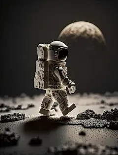 乐高手机壁纸孤独宇航员AI绘画