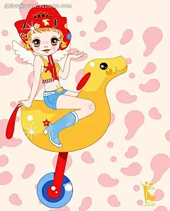 卡通人物背景插画图AI|斑点|背景|插画|车轮|翅膀|交通工具|卡通|卡通人物|卡通人物图片|漫画人物|帽子|女孩|人物|人物素材|人物图片|色彩|矢量人物|矢量图|天使|小狗