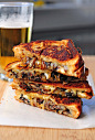 Roasted Mushrooms and Onions with Gouda Grilled Cheese